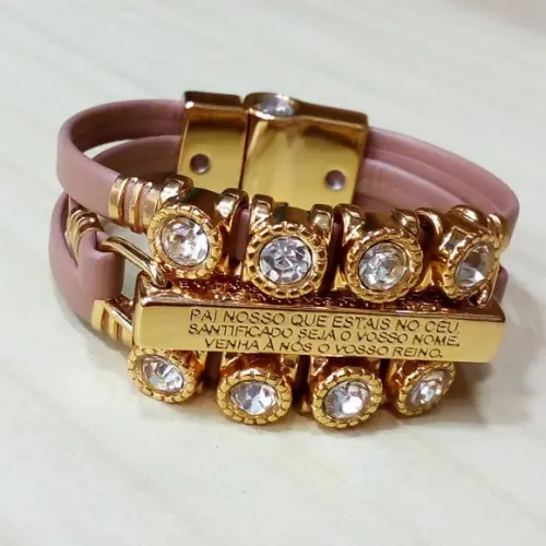 Pulseira em Couro - Pai Nosso