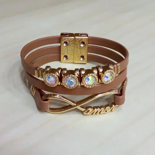 Pulseira em Couro - Amor Infinito