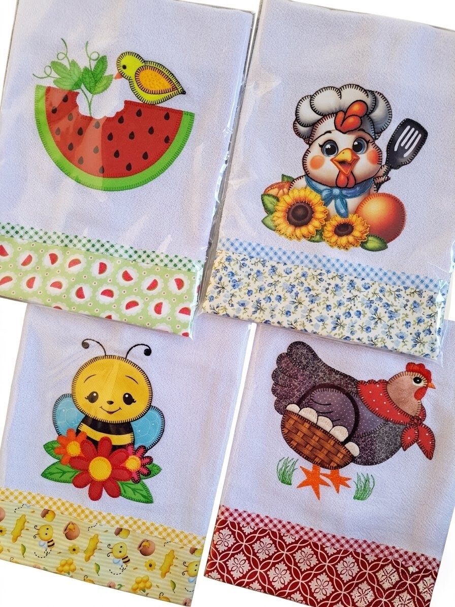 Kit 30 Panos de Prato Atacado Patchwork Sortidos com Viés.