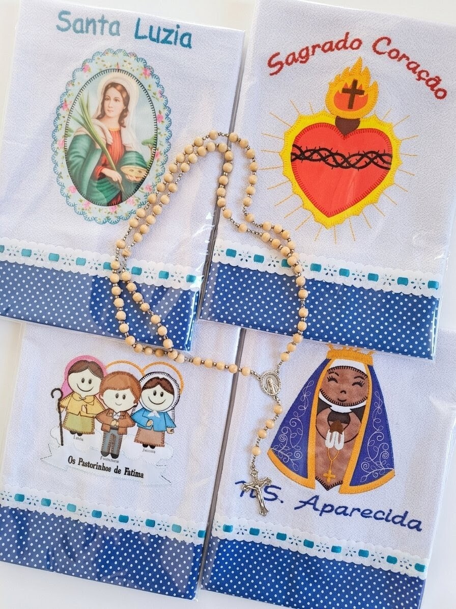 Kit 5 Panos de Prato Patchwork Religiosos Sortidos