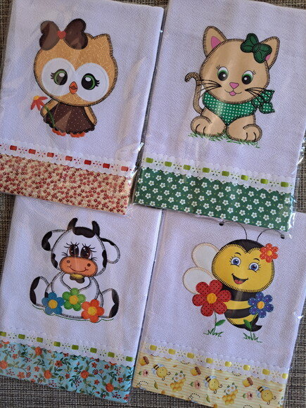 Kit 10 Panos de Prato Patchwork Sortidos com Passa Fita.