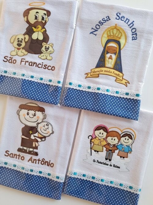 Kit 5 Panos de Prato Patchwork Religiosos Sortidos