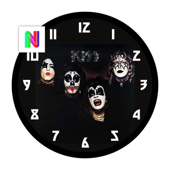 Arte Digital para Relógio de Parede Rock Kiss 1974