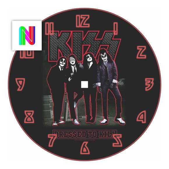 Arte Digital para Relógio de Parede Kiss Dressed To Kill