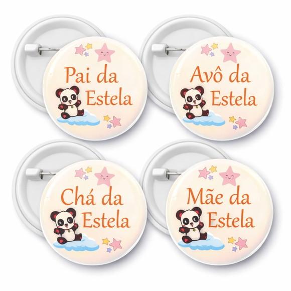 Bottons 2,5cm Lembrancinhas Chá de Bebê - 40 Unidades