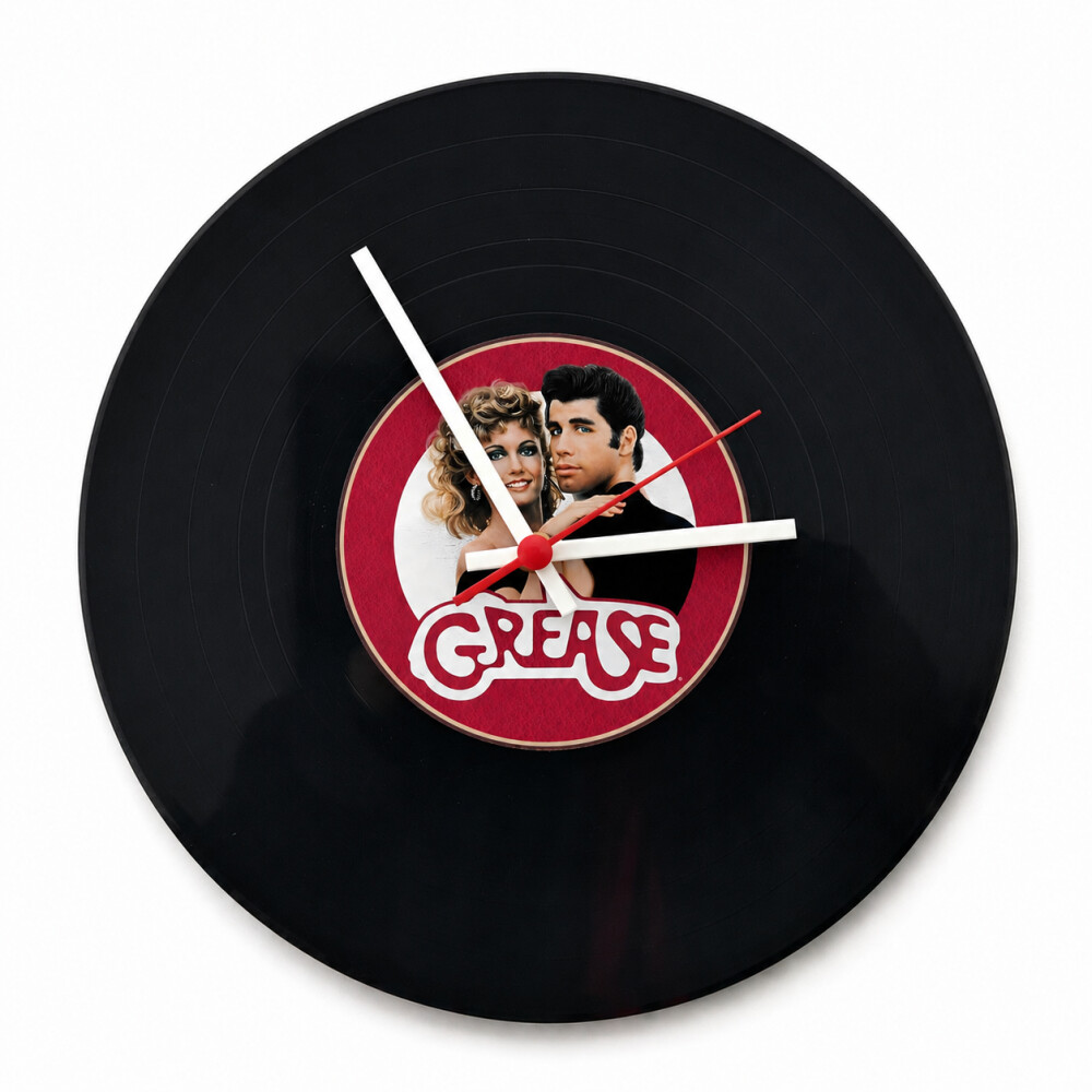 Relógio Decorativo Disco de Vinil Grease Retrô 30cm