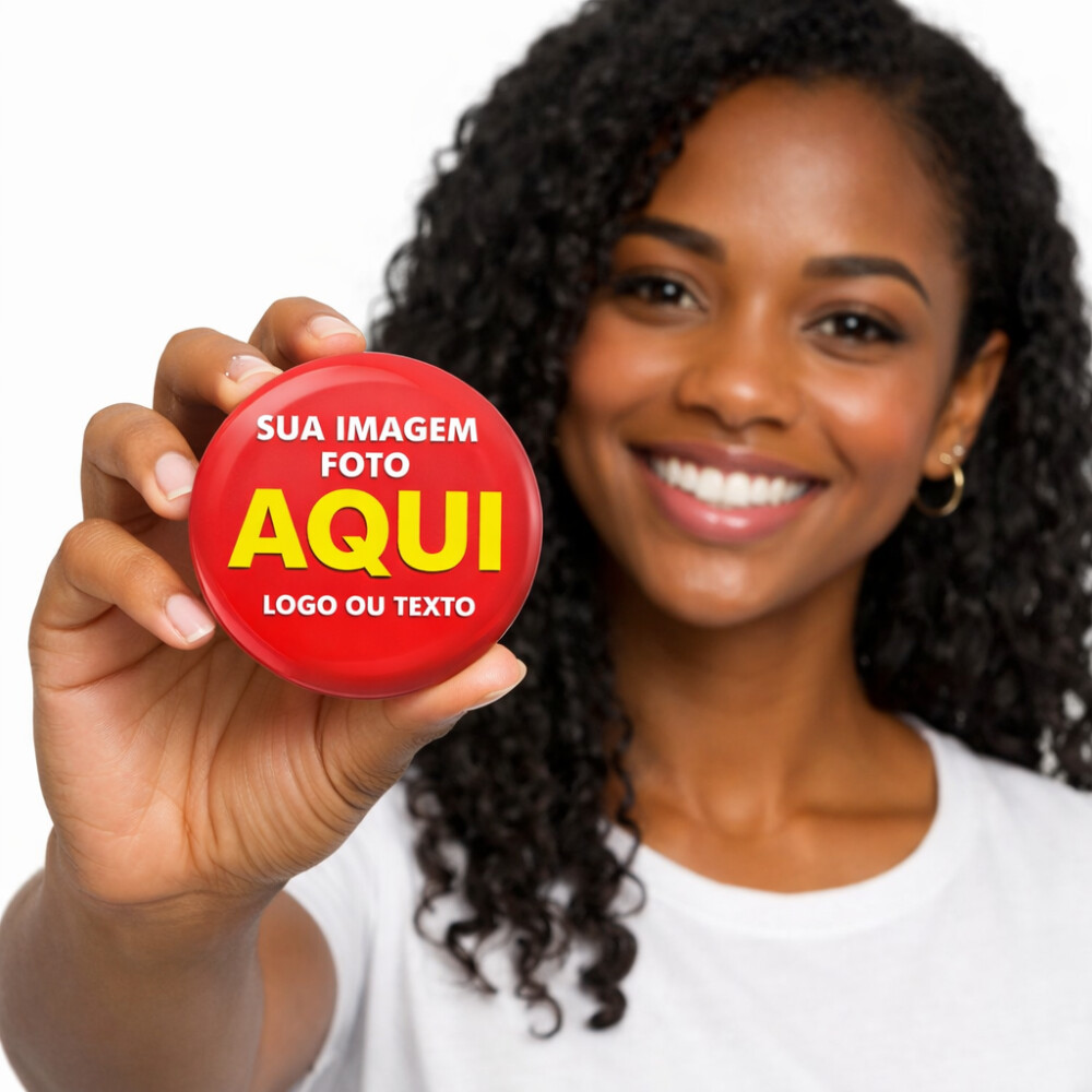 150 Bottons Personalizados 3,5cm com Alfinete – Ideais para Eve