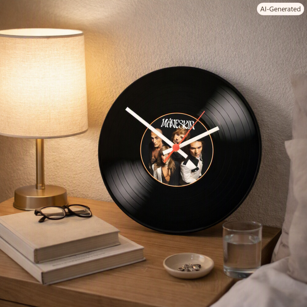 Relógio Decorativo em Vinil måneskin – Exclusivo, Estiloso e 