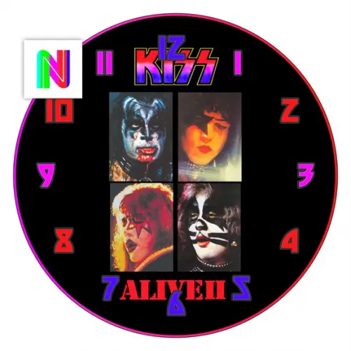 Arte Digital para Relógio de Parede Kiss Alive 2