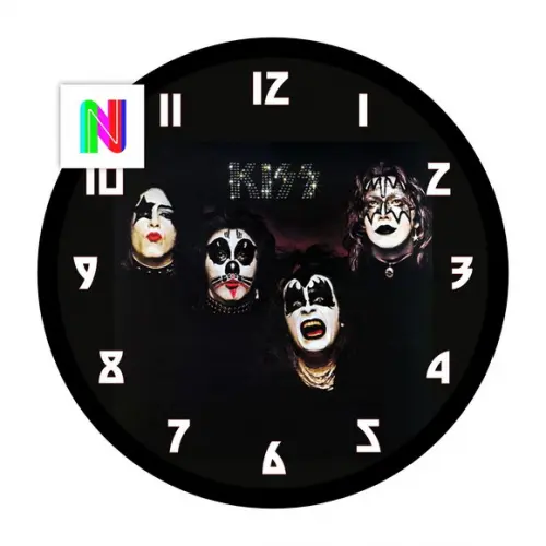 Arte Digital para Relógio de Parede Rock Kiss 1974