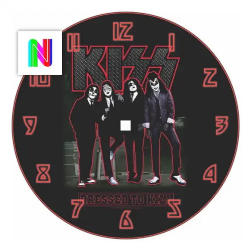 Arte Digital para Relógio de Parede Kiss Dressed To Kill
