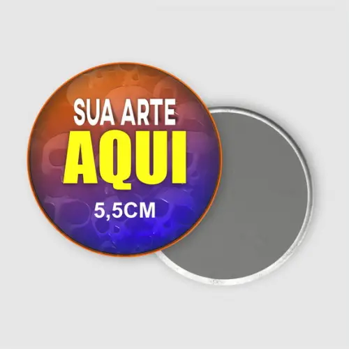 100 Bottons Imã Personalizados - 5,5cm -