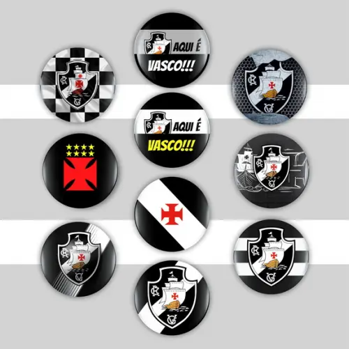 Kit 10 Botons Botton Alfinete Vasco Pin Personalizado 3,5cm