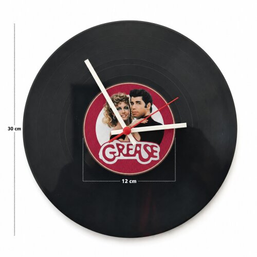 Relógio Decorativo Disco de Vinil Grease Retrô 30cm
