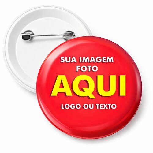800 Bottons Personalizados 3,5cm com Alfinete – Ideais para Eventos, Lembrancinhas e Promoções