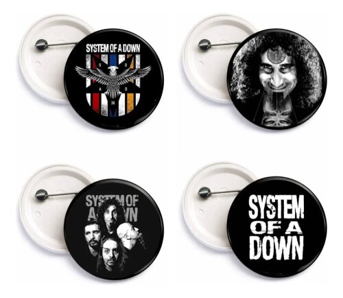 Relógio De Parede System Of A Down Em Vinil + 5 Bottons