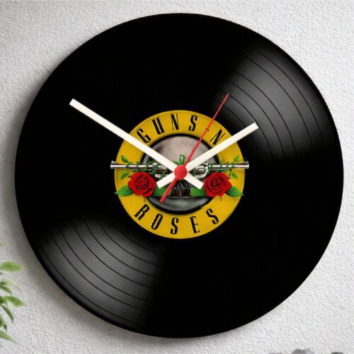 Relógio Decorativo em Vinil Guns N’ Roses – Exclusivo, Estiloso e Durável