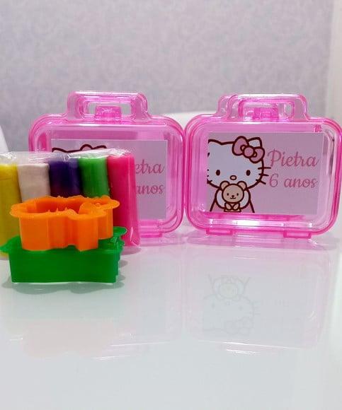Lembrancinha Hello Kitty, Maletinha com Massinha