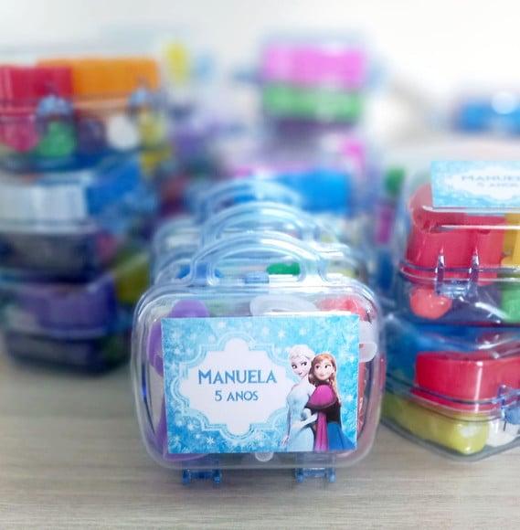 Lembrancinha Frozen, Maletinha com Massinha