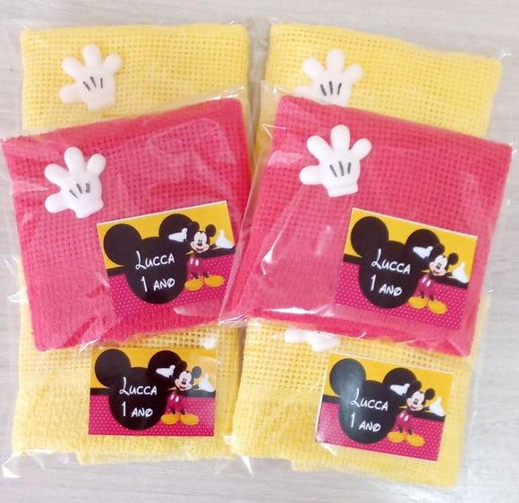Lembrancinha Mickey, Toalhinha com Sabonete