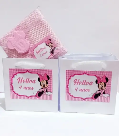 Lembrancinha Minnie Rosa/sacolinha Minnie