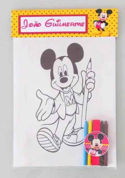 Lembrancinha Mickey, Kit Colorir