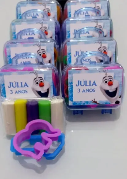 Lembrancinha Olaf, Maletinha com Massinha