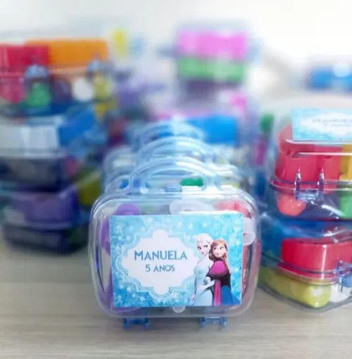 Lembrancinha Frozen, Maletinha com Massinha
