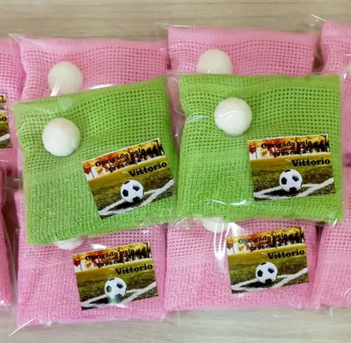 Lembrancinha Futebol, Toalhinha com Sabonete