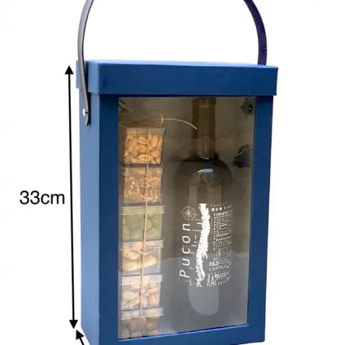 Kit 5 Caixas Cartonada para Vinho com Visor