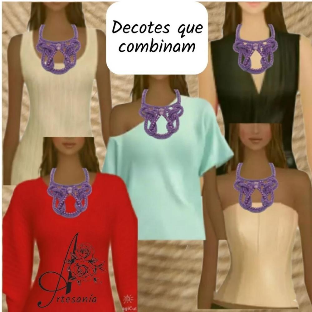 Maxi colar Charlote de Tricot e Nó de Marinheiro em Fio de Cobre