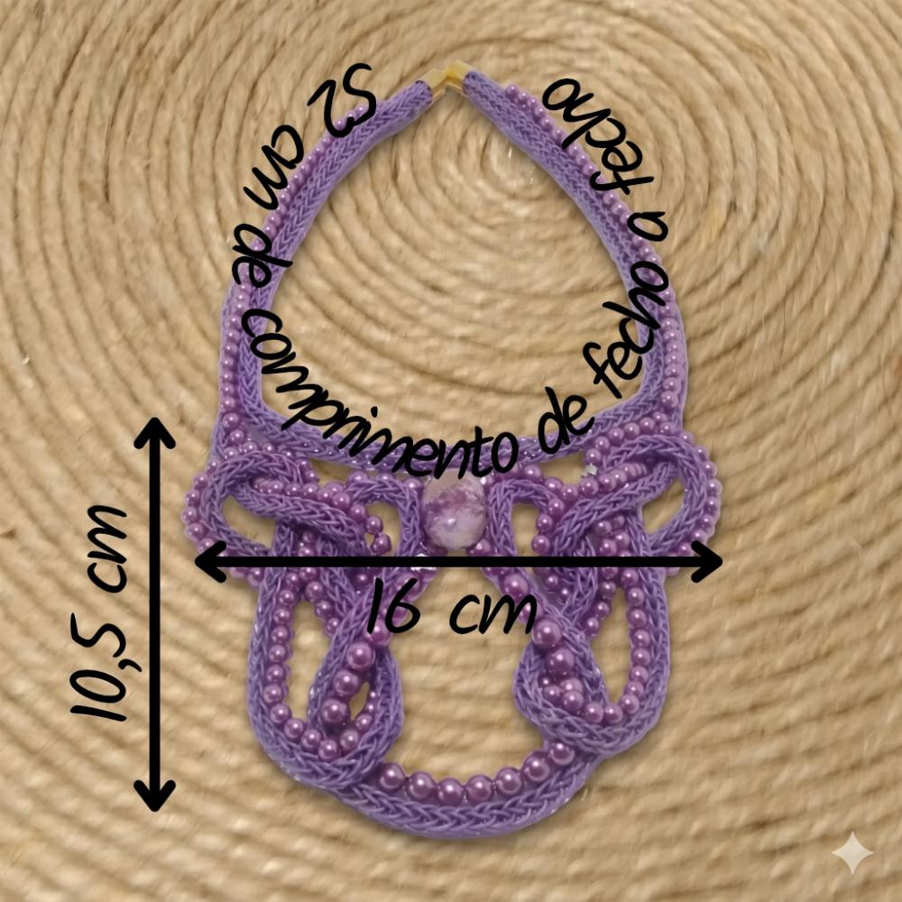 Maxi colar Charlote de Tricot e Nó de Marinheiro em Fio de Cobre