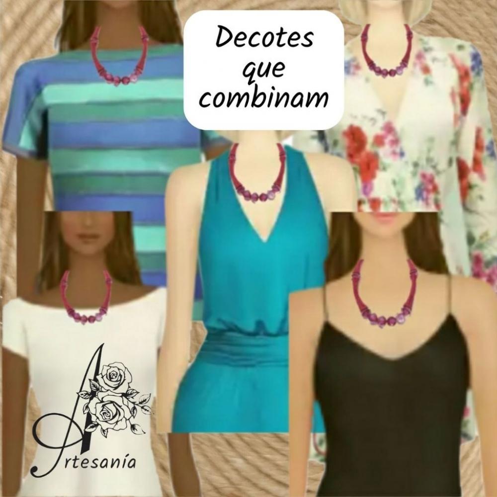 Colar Catarina de Tricot e Nó de Marinheiro em Fio de Cobre