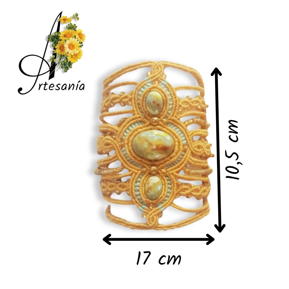 Bracelete Feminino Amarelo Our Deusa Hera de Macramê Moda 2026