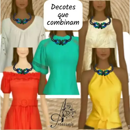 Colar Isabela de Tricot e Nó de Marinheiro em Fio de Cobre