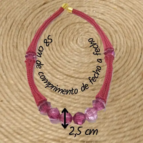 Colar Catarina de Tricot e Nó de Marinheiro em Fio de Cobre