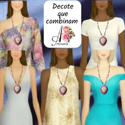 Moda Feminina Colar Longo Esmeralda de Bordado com Miçangas