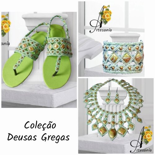 Maxi Colar Feminino Deusa Deméter de Macramê Moda 2026