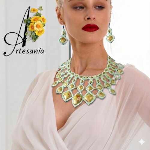 Maxi Colar Feminino Deusa Deméter de Macramê Moda 2026