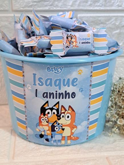 1 Balde com 100 Balas Bluey