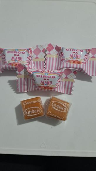 100 Caramelos Personalizados Circo Rosa