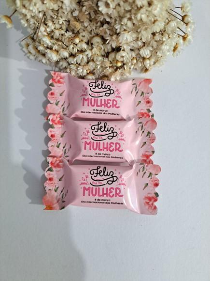 100 Balas Dia da Mulher Rosas
