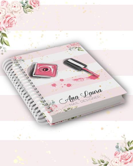 Agenda Manicure Rosa Listrada