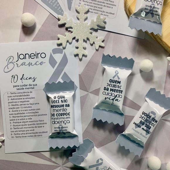 20 Cartões com Bala Janeiro Branco