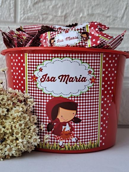 100 Balas Chapeuzinho Vermelho com Baldinho