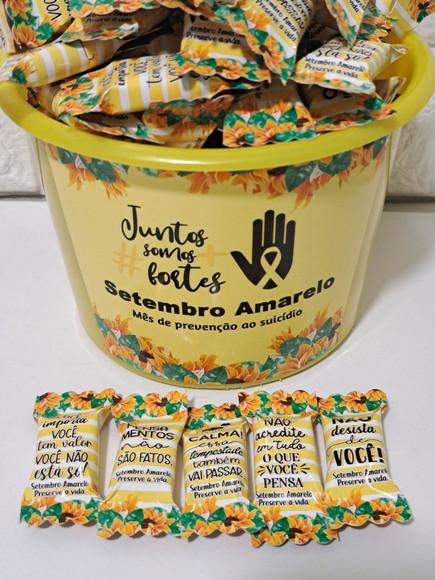 1 Balde e 100 Balas Setembro Amarelo (bala Dura)
