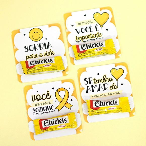 20 Cards Chiclete Setembro Amarelo