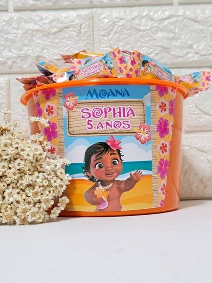 Balde com 100 Balas Moana Baby