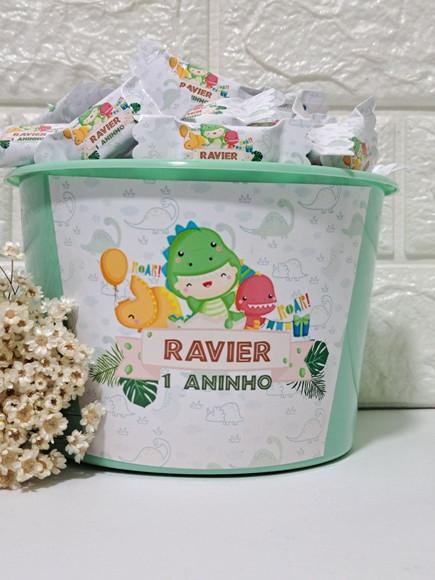 100 Balas Dino Baby Modelo 2 no Baldinho