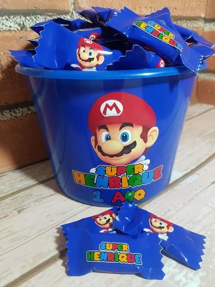Balde com 100 Balas Super Mario